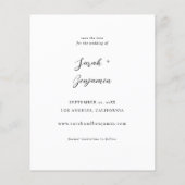 Budget Modern M Foto Vertikal Chic Save the Date Flyer (Hinten)