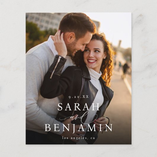 Budget Modern M Foto Vertikal Chic Save the Date Flyer (Vorne)