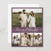 Budget Modern Mauve Foto Hochzeit Danke Karte (Vorne/Hinten)