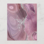 Budget Modern Mauve Silver Agate Wedite Einladung (Rückseite)