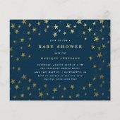 Budget Modern Midnight Blue Stars Baby Dusche (Vorderseite)