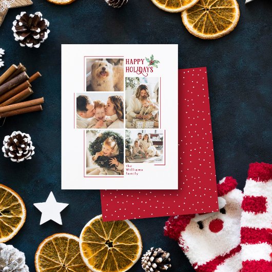 Budget Modern Minimal 5 Foto Collage Weihnachten