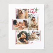 Budget Modern Minimal 5 Foto Collage Weihnachten (Vorderseite)