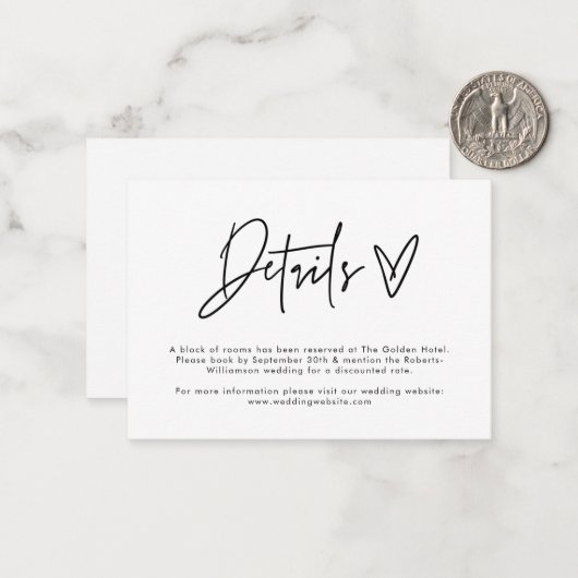 Budget Modern minimale Umschließungskarte Details  Mitteilungskarte (Vorderseite/Rückseite Beispiel)