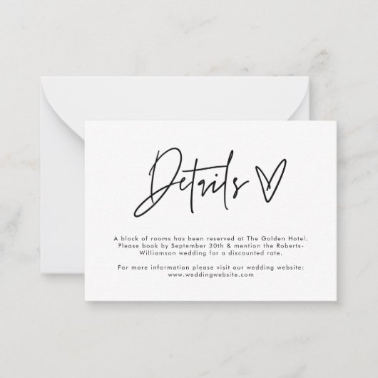 Budget Modern minimale Umschließungskarte Details  Mitteilungskarte (Vorderseite)