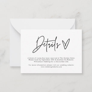 Budget Modern minimale Umschließungskarte Details Mitteilungskarte