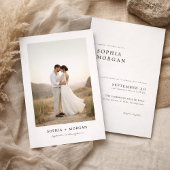 Budget Modern Minimalist Boho Photo Wedding Einladung