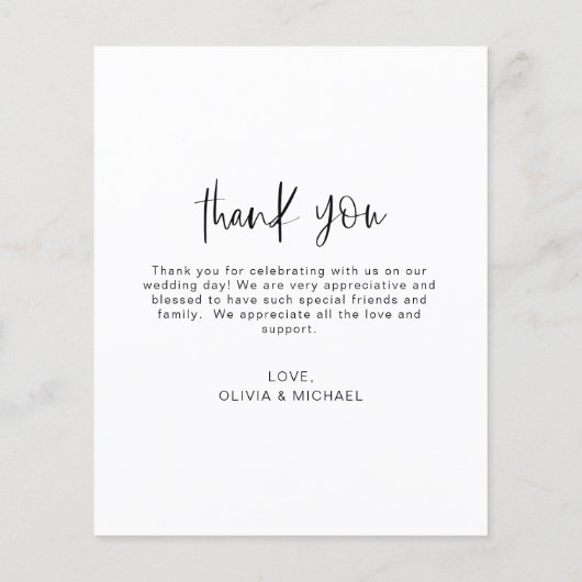 Budget Modern Minimalistisch Dankeschön Karten (Rückseite)