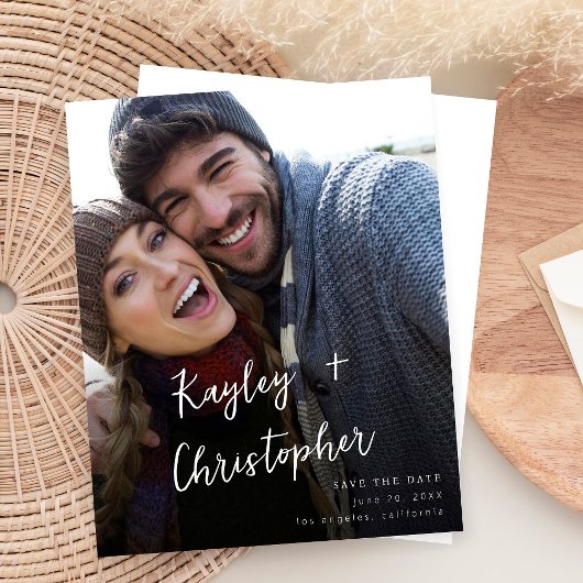 Budget Modern Name Foto Verti Chic Save the Date