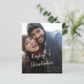 Budget Modern Name Foto Verti Chic Save the Date (Stehend Vorderseite)