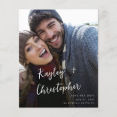 Budget Modern Name Foto Verti Chic Save the Date Flyer (Vorne)