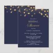 Budget Modern Navy Blue, Gold Brautparty Flyer (Vorne/Hinten)