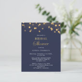 Budget Modern Navy Blue, Gold Brautparty Flyer (Stehend Vorderseite)