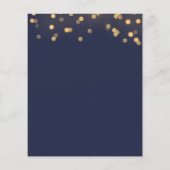 Budget Modern Navy Blue, Gold Brautparty Flyer (Rückseite)