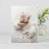 Budget Modern Newborn Baby Photo Collage Birth Ankündigung (Stehend Vorderseite)