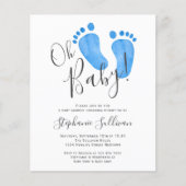 Budget Modern Oh Baby Boy Baby Dusche Einladung (Vorderseite)