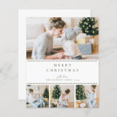 BUDGET Modern Olive Green Multi Photo Christmas (Vorne/Hinten)