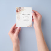 Budget Modern Pampas Grass Floral Save the Date Flyer (Gruppe)