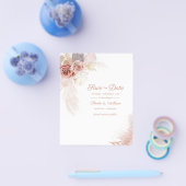 Budget Modern Pampas Grass Floral Save the Date Flyer (Einzeln)