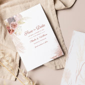 Budget Modern Pampas Grass Floral Save the Date Flyer