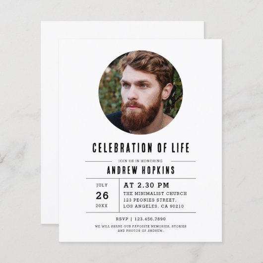 Budget Modern Photo Celebration Of Life (Vorne/Hinten)