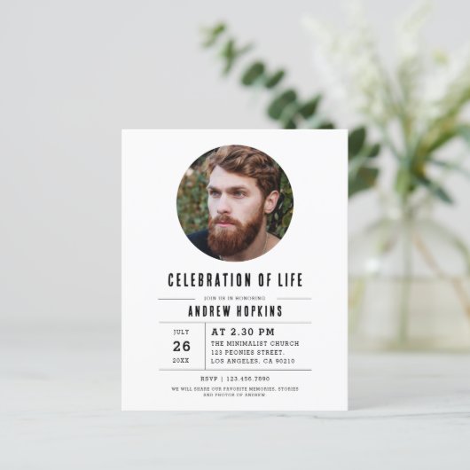 Budget Modern Photo Celebration Of Life (Stehend Vorderseite)