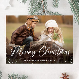 Budget Modern PHOTO Frohe Weihnachten Grußkarte Postkarte