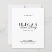 BUDGET Modern Photo Typography Script Grad Party (Rückseite)