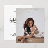 BUDGET Modern Photo Typography Script Grad Party (Vorne/Hinten)