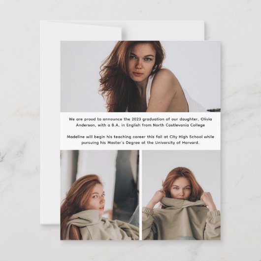 BUDGET Modern Photo Typography Script Grad Party  (Rückseite)