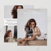 BUDGET Modern Photo Typography Script Grad Party  (Vorne/Hinten)