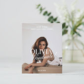 BUDGET Modern Photo Typography Script Grad Party  (Stehend Vorderseite)