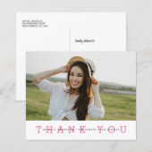 Budget Modern Pink Foto Grad Danke Postcard (Vorne/Hinten)