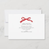 BUDGET Modern Red Bow Foto Collage Holiday Card Mitteilungskarte (Rückseite)