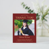 Budget Modern Red Gold Foto Abschluss Vielen Dank (Stehend Vorderseite)