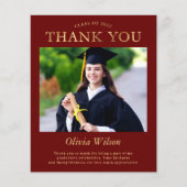 Budget Modern Red Gold Foto Abschluss Vielen Dank (Vorderseite)