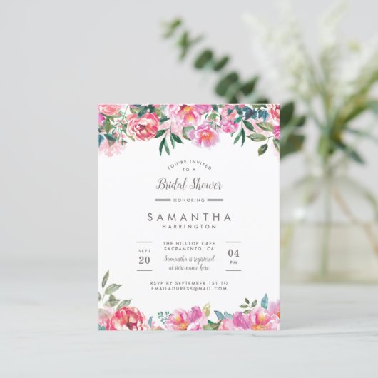 Budget Modern rosa Peak Blume Brautparty (Stehend Vorderseite)