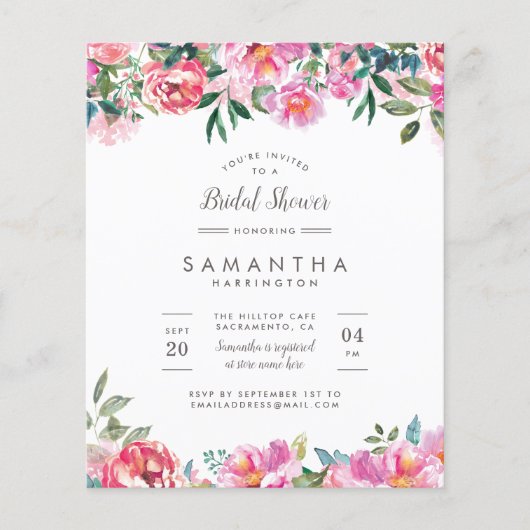 Budget Modern rosa Peak Blume Brautparty (Vorderseite)