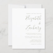 Budget Modern Sage Green Script Einladung (Vorderseite)