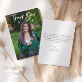 Budget Modern Script Abschluss Foto Dankeskarte