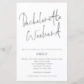 Budget Modern Script Bachelorette Weekend Einladun (Vorderseite)