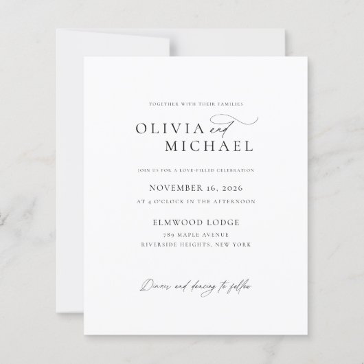 Budget Modern Script Boho Foto Wedites Einladungen (Rückseite)