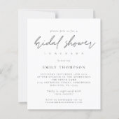 Budget Modern Script Bridal Dusche Einladung (Vorderseite)