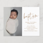 Budget Modern Script Einfache Taufe Einladung (Vorderseite)