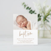 Budget Modern Script Einfache Taufe Einladung (Stehend Vorderseite)