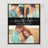 Budget Modern Script Foto Black Save the Date (Vorderseite)