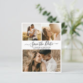 Budget Modern Script Foto Collage Save the Date (Stehend Vorderseite)