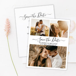 Budget Modern Script Foto Collage Save the Date
