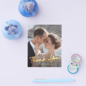 Budget Modern Script Foto Hochzeit Vielen Dank Flyer (Einzeln)