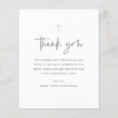 Budget Modern Script Foto Taufe Vielen Dank (Rückseite)